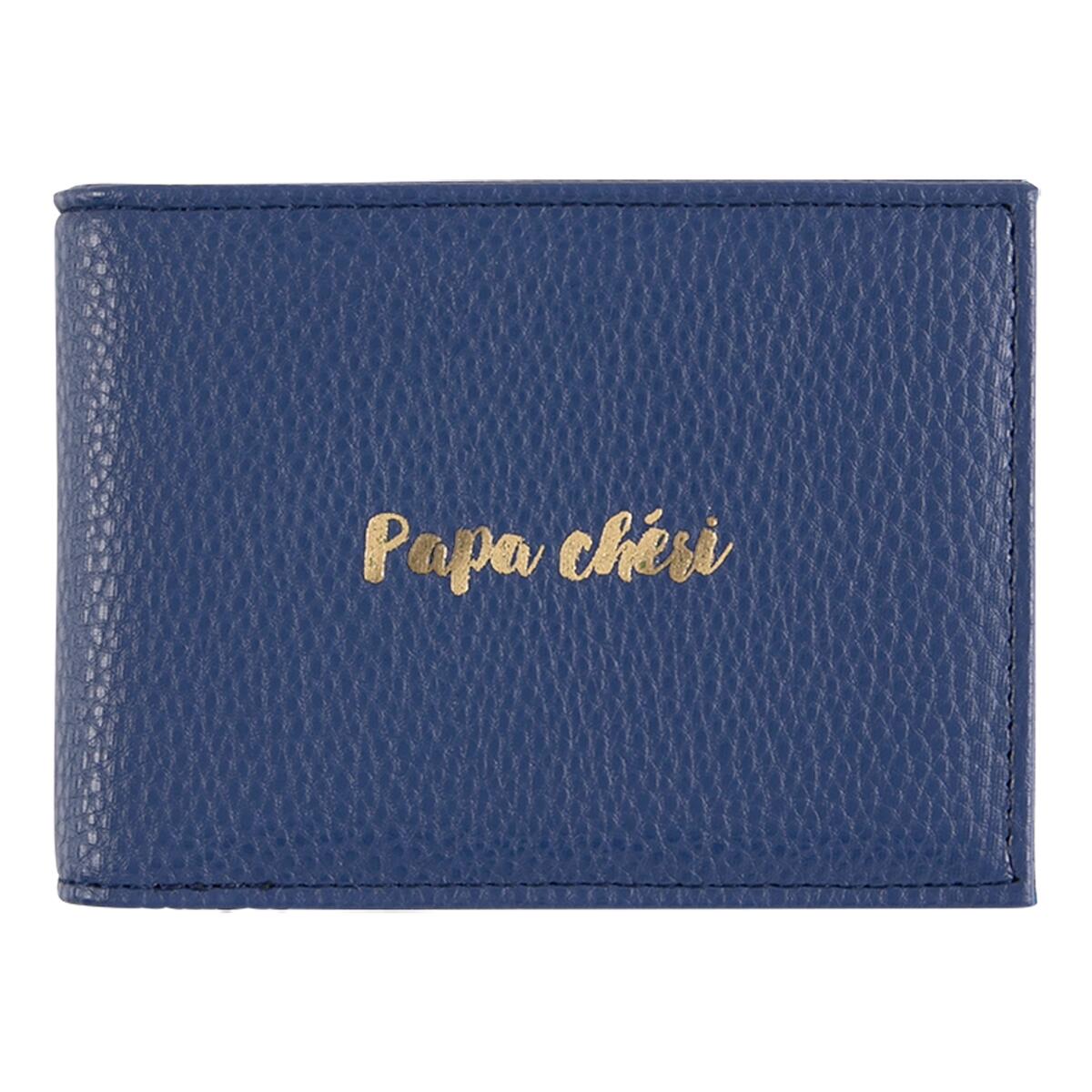 Portefeuille plat Bleu Papa chéri 1