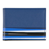 Portefeuille plat Bleu graphique rayures 1