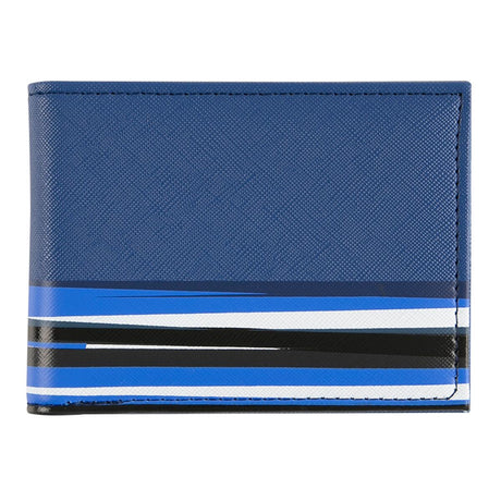Portefeuille plat Bleu graphique rayures 1