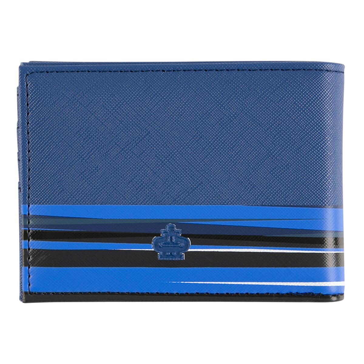 Portefeuille plat Bleu graphique rayures 3