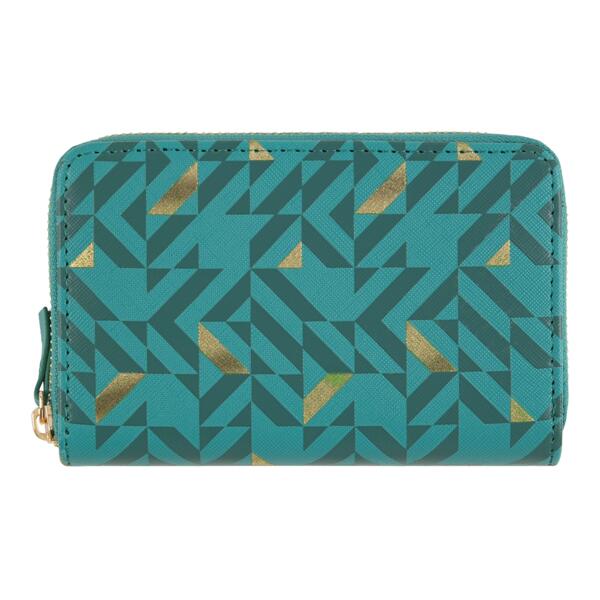 Portefeuille femme - vert turquoise doré