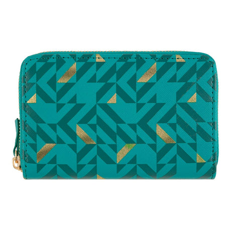 Portefeuille à motifs Turquoise géométrique 1