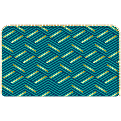 Portefeuille femme - formes géométriques - vert et doré