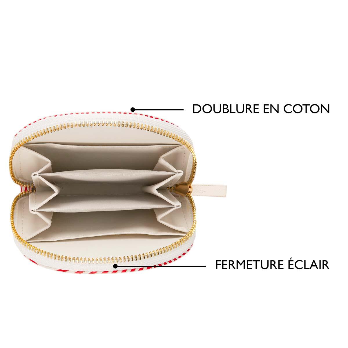 Porte-monnaie à motif Blanc graphique rouge 5