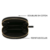 Porte-monnaie à motif Noir feuilles 5