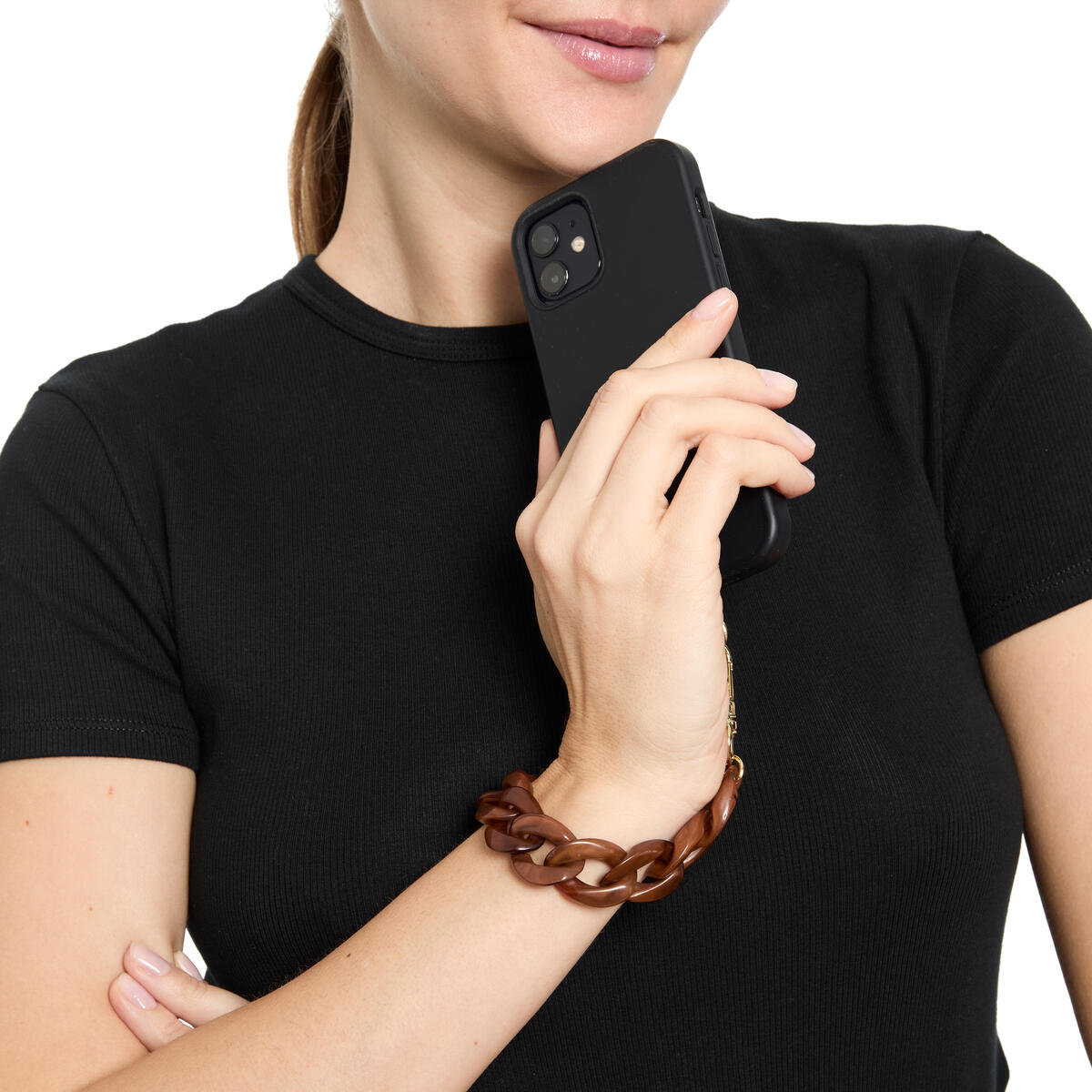 Dragonne Téléphone Marron 4