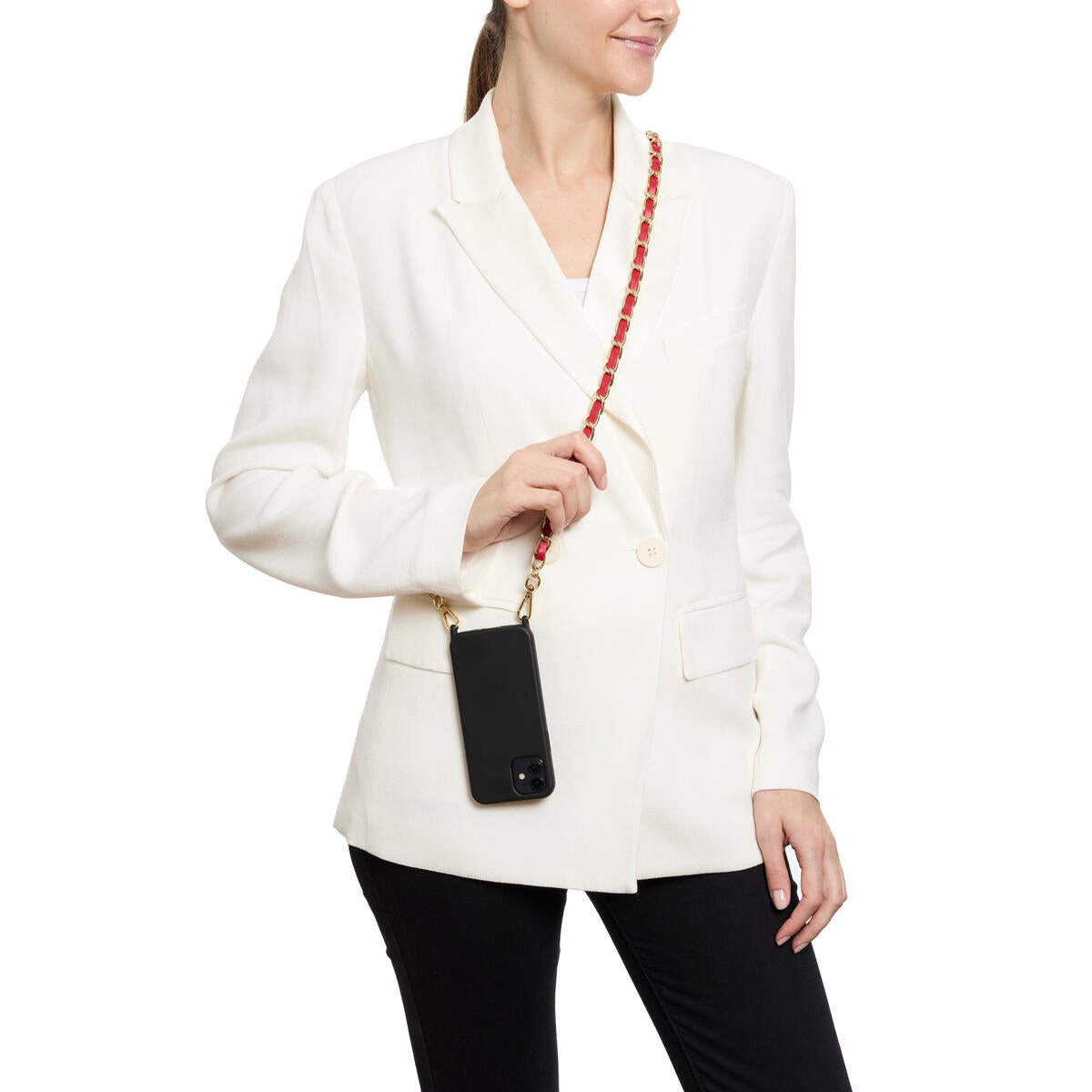 Chaîne Téléphone dorée Rouge 4