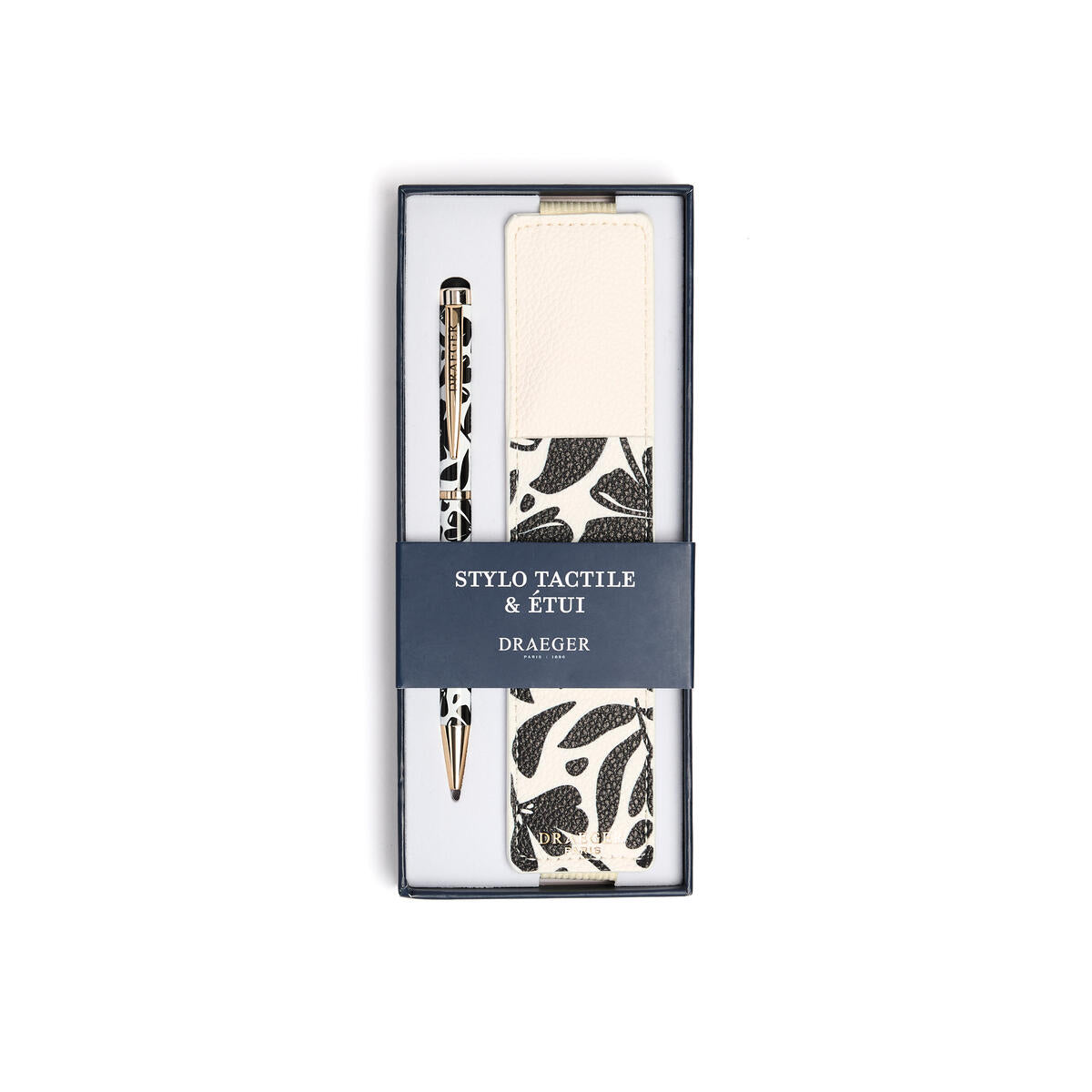 Stylo tactile Office Chic Fleurs noir 1