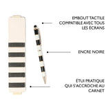 Stylo tactile Office Chic Rayures noir 5