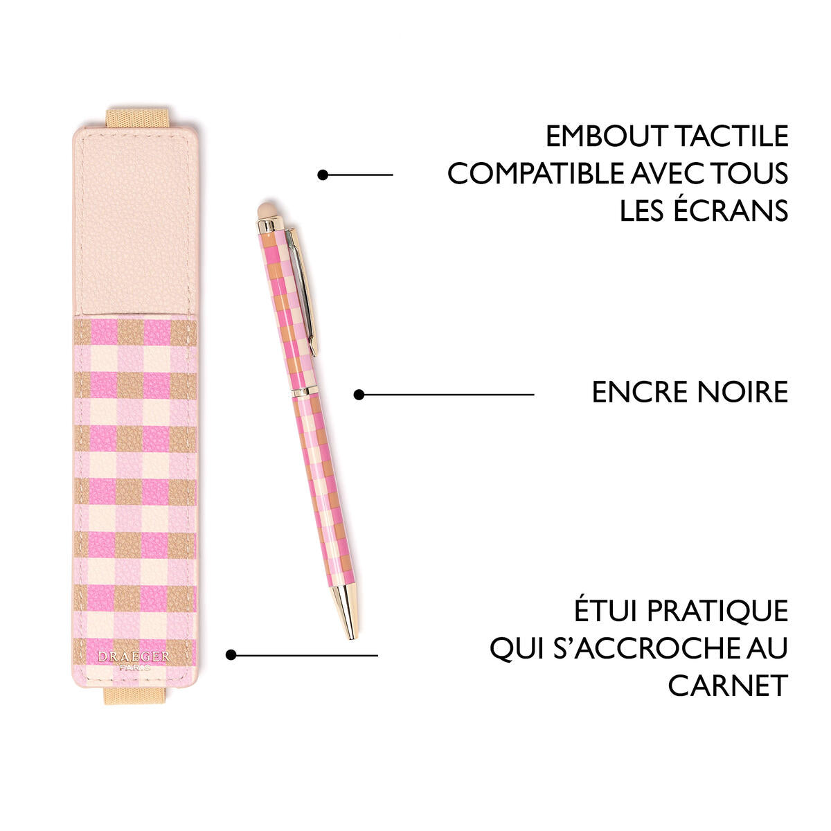 Stylo tactile Office Chic Vichy taupe 5