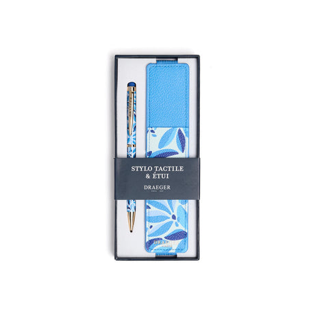 Stylo tactile Office Chic Fleurs bleu 1