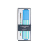 Stylo tactile Office Chic Rayures turquoise 1
