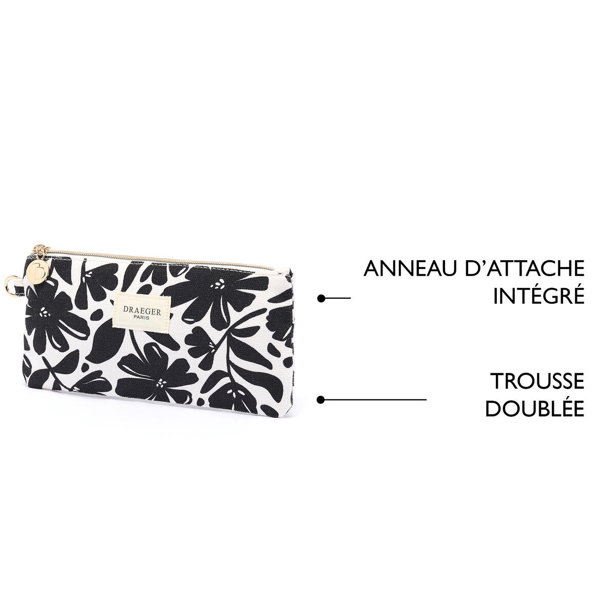 Trousse Office Chic Fleurs noir 5