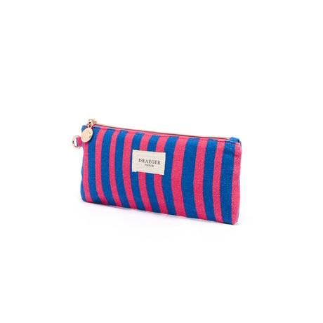 Estuche para lápices de rayas Office Chic - Frambuesa