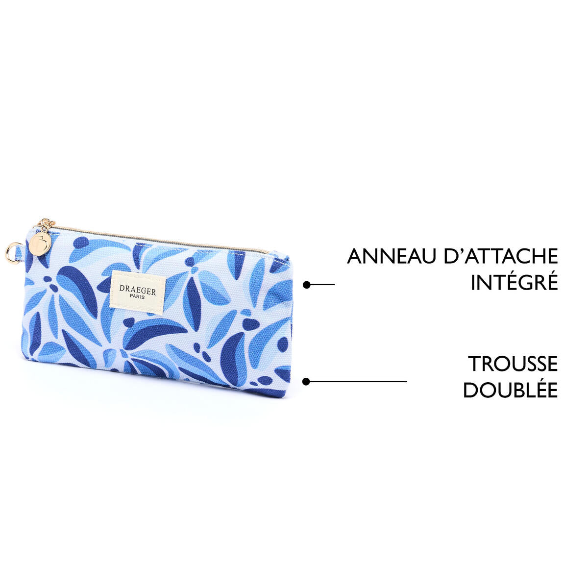 Trousse Office Chic Fleurs bleu 5
