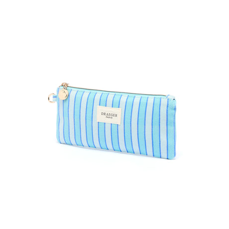 Estuche para lápices de rayas Office Chic - Turquesa