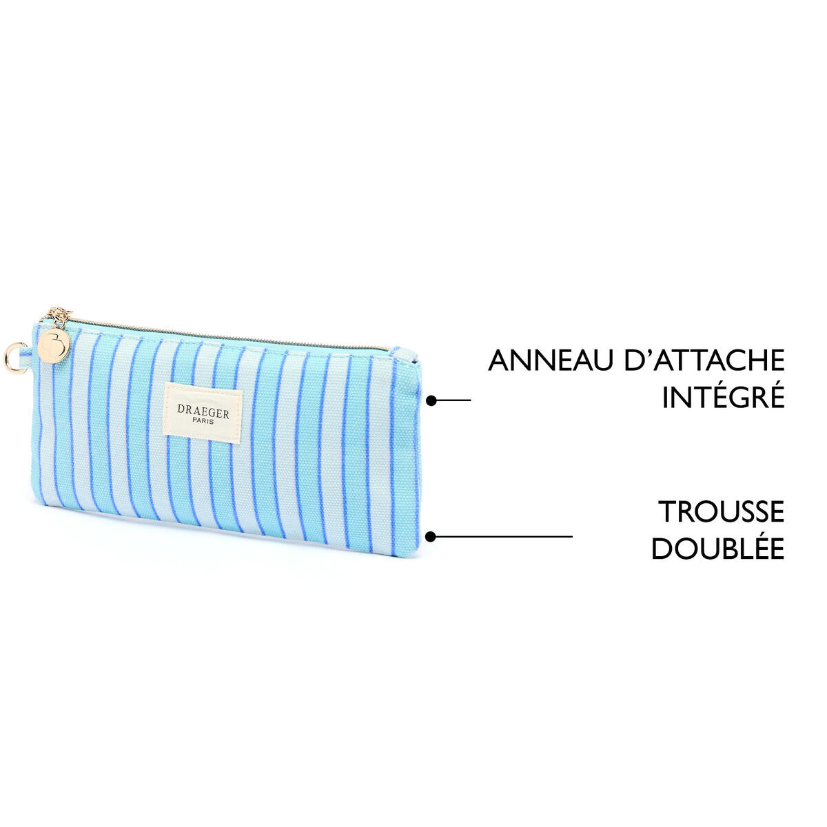 Trousse Office Chic Rayures turquoise 5