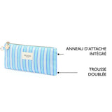 Trousse Office Chic Rayures turquoise 5