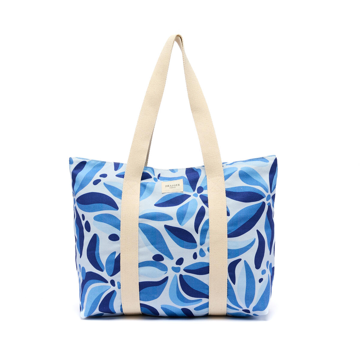 Tote Bag Office Chic Fleurs bleu 1