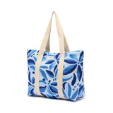 Tote Bag Office Chic Fleurs bleu 2