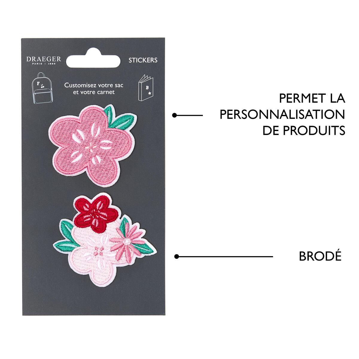 Patchs Stickers Brodés - Plusieurs Styles Rose poudrée 4