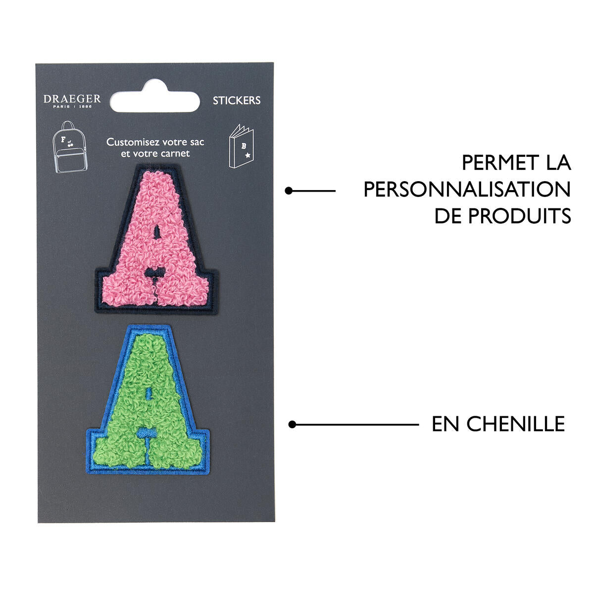 Patchs Lettres Brodés Ma Rentrée Personnalisée A rose 4