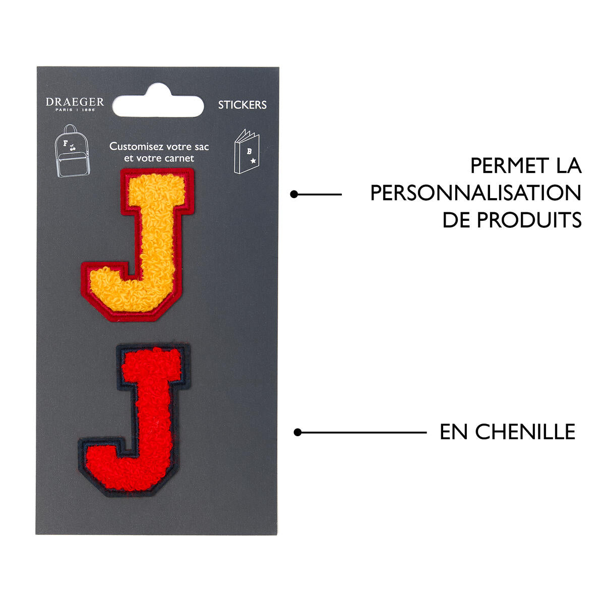 Patchs Lettres Brodés Ma Rentrée Personnalisée J rose 4