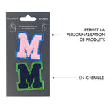 Patchs Lettres Brodés Ma Rentrée Personnalisée M rose 4