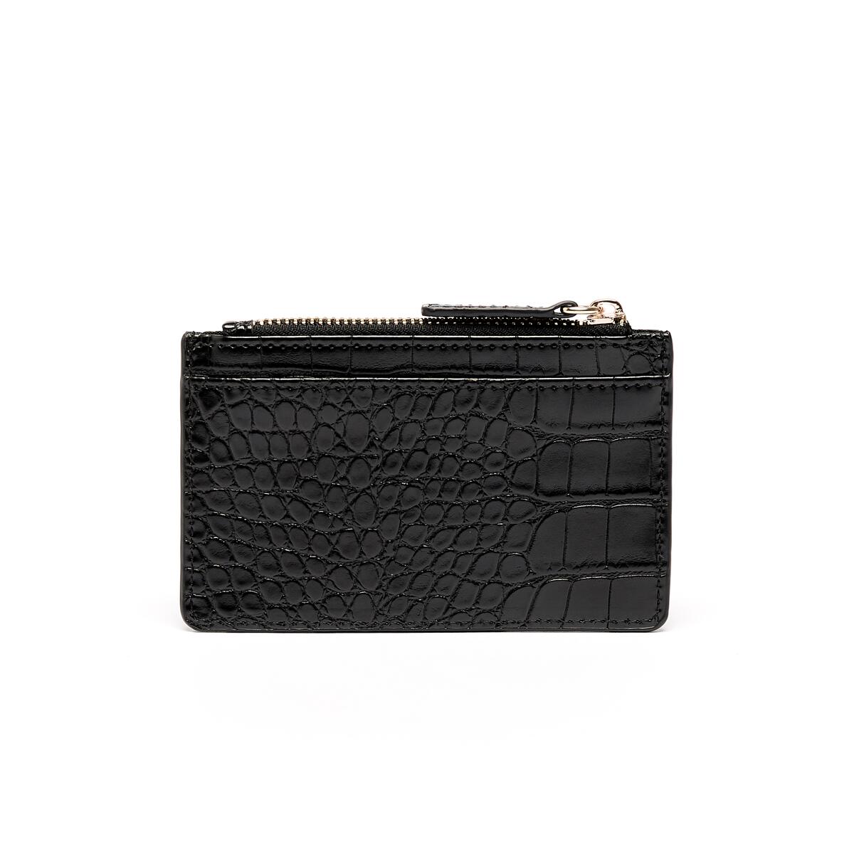 Porte-Cartes Zippé Croco Noir 2