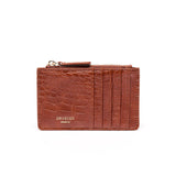 Porte-Cartes Zippé Croco Cognac 1