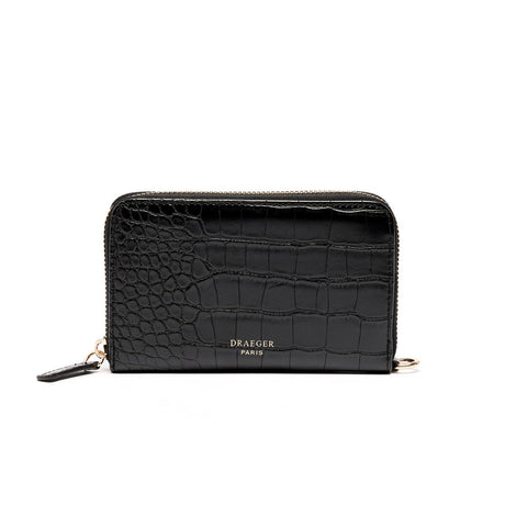 Moyen Portefeuille Croco Noir 1