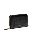 Moyen Portefeuille Croco Noir 2