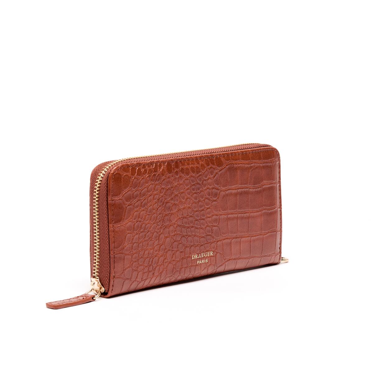 Grand Portefeuille Croco Cognac 2