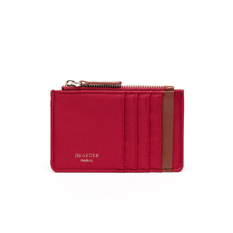 Porte-Cartes Toile Zippé Cerise 1