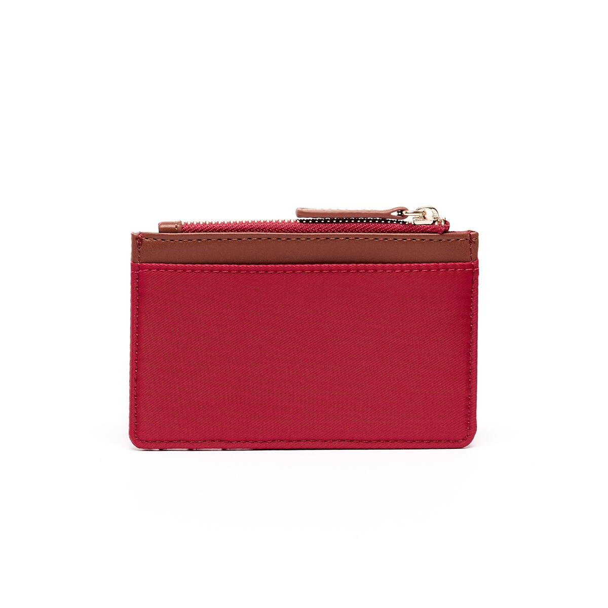 Porte-Cartes Toile Zippé Cerise 2