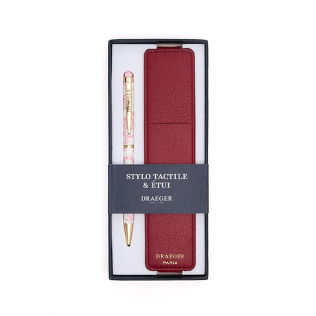 Stylo tactile et étui Jouy rose 1