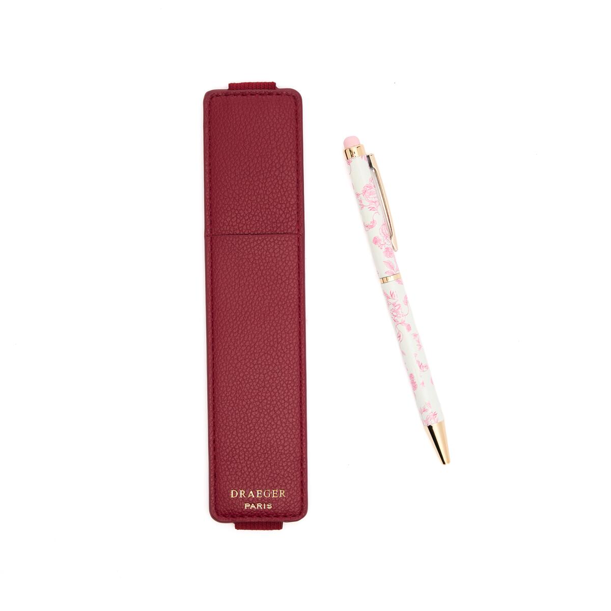 Stylo tactile et étui Jouy rose 2