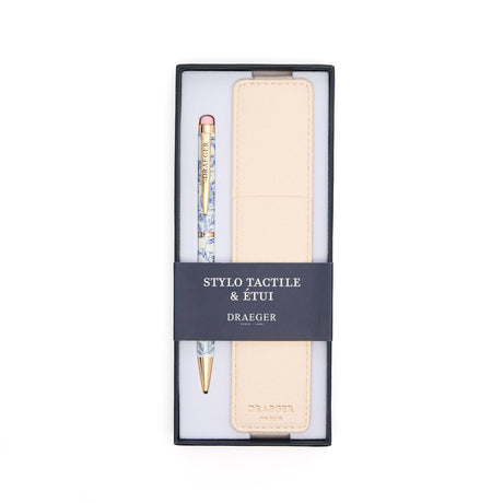 Stylo tactile et étui Jouy bleu 1