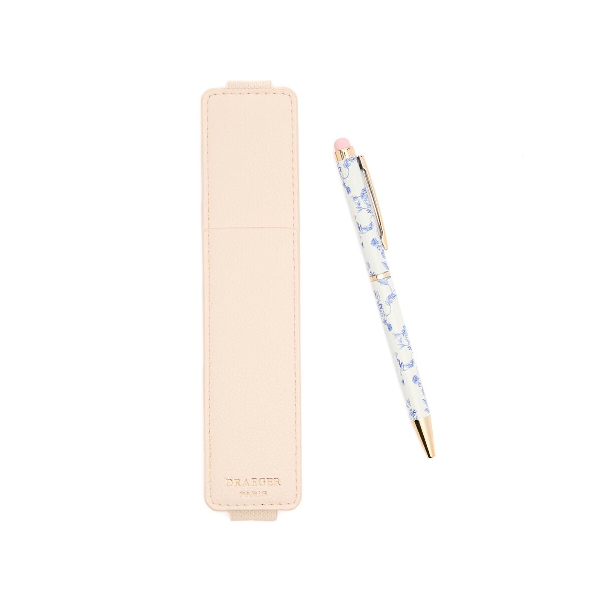 Stylo tactile et étui Jouy bleu 2