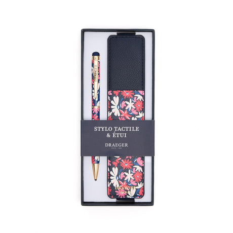 Stylo tactile et étui Fleurs 1