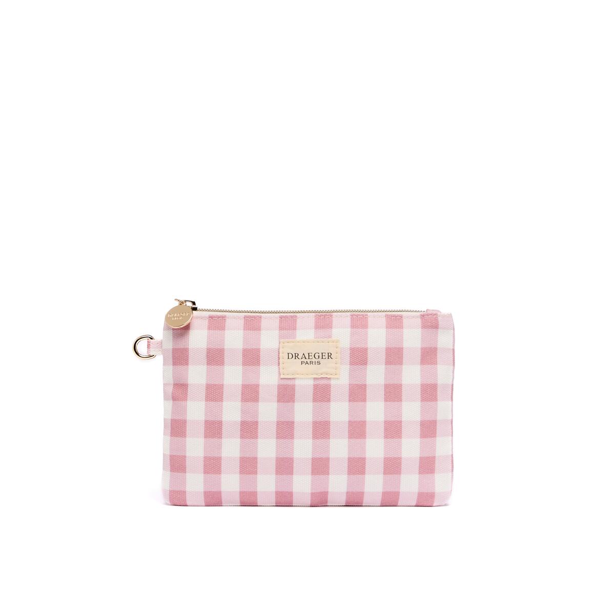 Pochette à motif Vichy taupe 1