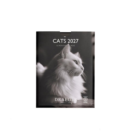 Petit calendrier mensuel 2027 Chats noir & blanc 1