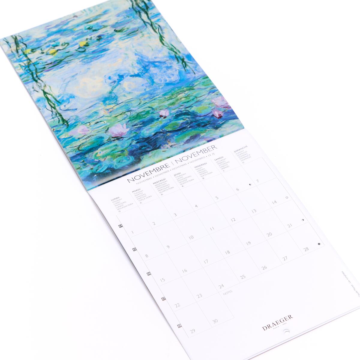 Petit calendrier mensuel 2027 Monet 3