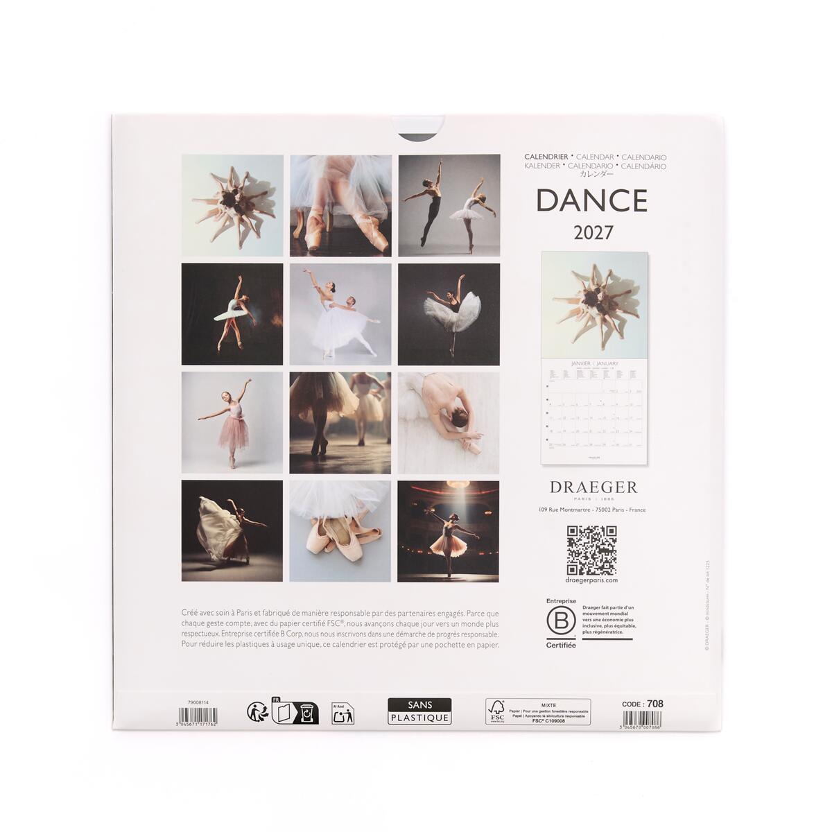 Grand calendrier mensuel 2027 Danse 2