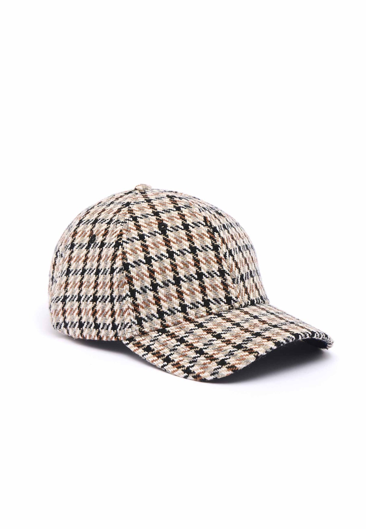 Gorra con estampado de pata de gallo