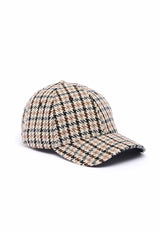 Gorra con estampado de pata de gallo