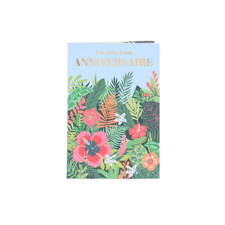 Carte Musicale " Un Très Bon Anniversaire " à fleurs 1