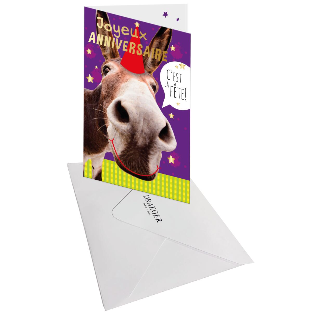 Carte anniversaire humour Ane 3