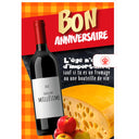 Carte anniversaire humour Vin fromage 1