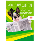 Carte anniversaire humour Chien journal 1
